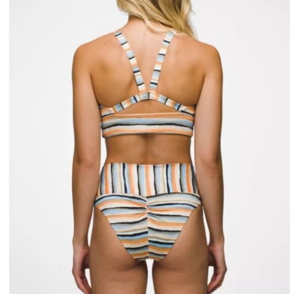 prAna Aurelia Swim Bottom Size M | NWT | Water Stripe | Cheeky High-Rise Eco Swi - Picture 2 of 2
